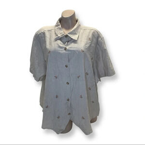 At Last & Co. Striped Button Shirt a size 22/24 New Without Tags